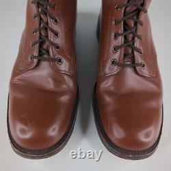 VTG Tall Brown Leather Canadian Horse Riding Police Boots Men's Size 7.5 D