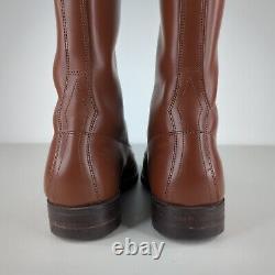 VTG Tall Brown Leather Canadian Horse Riding Police Boots Men's Size 7.5 D