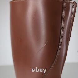 VTG Tall Brown Leather Canadian Horse Riding Police Boots Men's Size 7.5 D