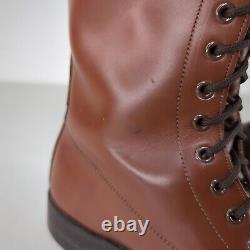 VTG Tall Brown Leather Canadian Horse Riding Police Boots Men's Size 7.5 D