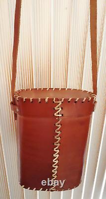 VTG URUGUAY TALL LEATHER HORSE HEAD BAG Shoulder Crossbody Tote Camera Hand Made