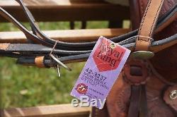 VTG Western Leather Tooled Horse Riding Saddle With NOS Royal King Bridle & Bit