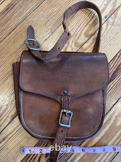 VTG western Leather Tack Handmade Pouch Satchel Ranch Branded