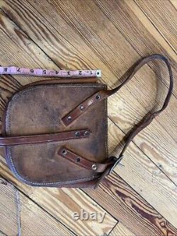 VTG western Leather Tack Handmade Pouch Satchel Ranch Branded