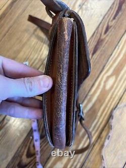 VTG western Leather Tack Handmade Pouch Satchel Ranch Branded