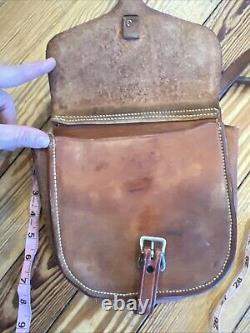 VTG western Leather Tack Handmade Pouch Satchel Ranch Branded