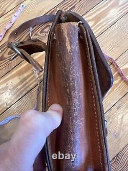 VTG western Leather Tack Handmade Pouch Satchel Ranch Branded