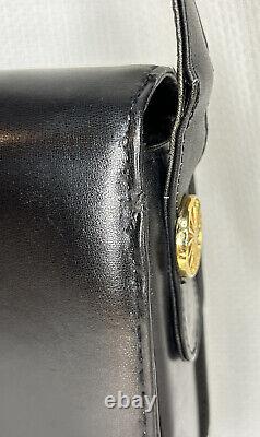 Very Rare Vintage CELINE Leather Shoulder Bag Horse Carriage Cogwheel FM Japan