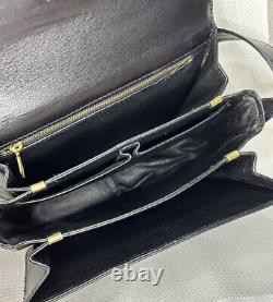 Very Rare Vintage CELINE Leather Shoulder Bag Horse Carriage Cogwheel FM Japan