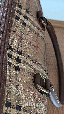 Very Vintage Burberry Beige Nova Check mini Boston Bag PVC Leather Shadow Horse