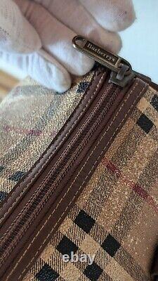 Very Vintage Burberry Beige Nova Check mini Boston Bag PVC Leather Shadow Horse