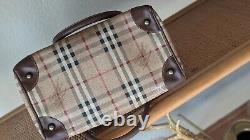 Very Vintage Burberry Beige Nova Check mini Boston Bag PVC Leather Shadow Horse