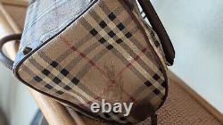 Very Vintage Burberry Beige Nova Check mini Boston Bag PVC Leather Shadow Horse