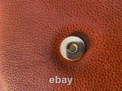 Vicenza Inc 1993 Rare Vintag Brown Leather Croc Gold Tone Horse Hardware Handbag