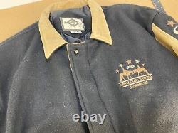 Vintage 09 Leather Wool Appaloosa Horse Stake Race Jackson MS Winter Coat Jacket