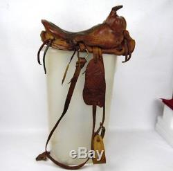 Vintage 12 Authentic Leather Youth Childs Riding Equestrian Horse Pony Saddle