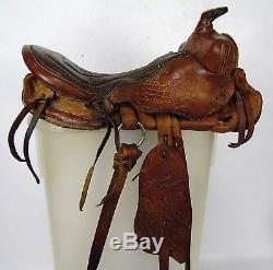 Vintage 12 Authentic Leather Youth Childs Riding Equestrian Horse Pony Saddle