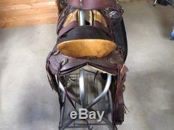 Vintage 15 1/2 Legacy Custom Horse Saddle with Custom Bags & Oxbow Stirrups