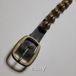 Vintage 15 Graduated Horse Brass Bells on Leather Belt Strap 63 Numbered