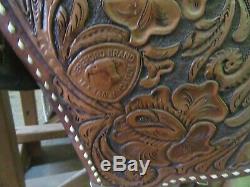 Vintage 16 Tex Tan Tooled Leather Horse Saddle Hereford Brand