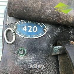 Vintage 17 Bates & Sons Perth 420 Brown Leather Dressage Horse Riding Saddle