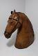 Vintage 17H Leather Wrapped Horse Head Bust Statue/Sculpture