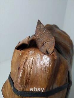 Vintage 17H Leather Wrapped Horse Head Bust Statue/Sculpture