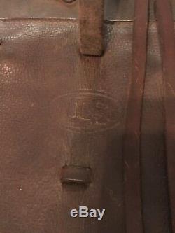 Vintage 1917 US Leather Saddle Bags Satchel Antique Horse Western Saddles 9903