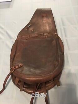 Vintage 1917 US Leather Saddle Bags Satchel Antique Horse Western Saddles 9903