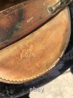 Vintage 1918 Mcclellan U S Army Leather Horse Saddle with the 12Inch Brass Tag