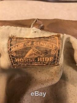 Vintage 1940s Horse Hide Leather Jacket M