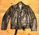 Vintage 1950's Genuine Horsehide Front Quarter Black Leather Jacket SM