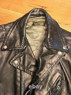 Vintage 1950's Genuine Horsehide Front Quarter Black Leather Jacket SM