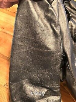 Vintage 1950's Genuine Horsehide Front Quarter Black Leather Jacket SM