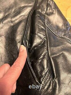 Vintage 1950's Genuine Horsehide Front Quarter Black Leather Jacket SM