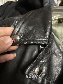 Vintage 1950's Genuine Horsehide Front Quarter Black Leather Jacket SM