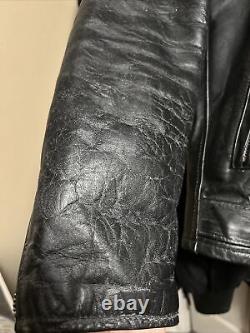 Vintage 1950's Genuine Horsehide Front Quarter Black Leather Jacket SM