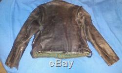 Vintage 1950's Guide Master Horse Hide Leather Motorcycle Jacket Wolf Outerwear