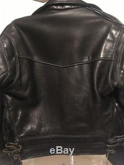 Vintage 1950's Men Horse Leather Motorcycle Jacket Vintage Biker Rocker black