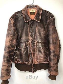 Vintage 1950s BOMBER Horse Hide JACKET Guide Master WOLF size Small