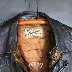 Vintage 1950s Sears Hercules Horse Hide Leather Bomber Jacket Mens 40