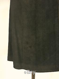 Vintage 1960s-70s brown suede leather CELINE Paris skirt a-line sz 38 horse bit