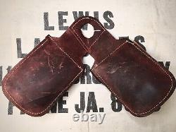 Vintage 1960s Western Handmade Leather Horse Saddle Bags Beautiful Red Brown