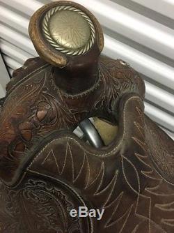 Vintage 1964 Leather Show Horse Saddle Hereford Tex Tan Acorns Ornate PLUS XTRAS