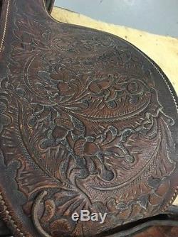 Vintage 1964 Leather Show Horse Saddle Hereford Tex Tan Acorns Ornate PLUS XTRAS