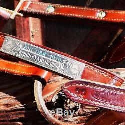 Vintage 1970 MacPherson Tack LA Sterling Silver Horse Show Trophy Leather Halter