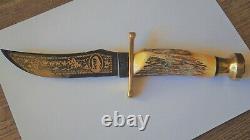 Vintage 1983 Case XX Hand Made Crazy Horse Knife With Leather Sheith Nib