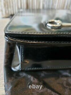 Vintage 1990 Gucci Black Patent Leather Horse Bit Handbag