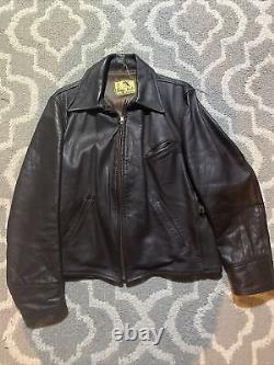 Vintage 40s 50s Genuine Horsehide Leather Jacket Horse Hide Front Quarter