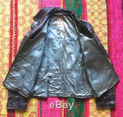 Vintage 40s KNOPF Boston Pony Skin Horsehide Horse Leather Jacket Mens 38 Chest